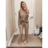 imageEkouaer Womens Pajama Sets Long Sleeve Button Down 2 Piece Pjs Soft Lounge Sets Notch Collar SleepwearLight Brown