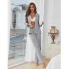 imageEkouaer Womens Pajama Sets Long Sleeve Button Down 2 Piece Pjs Soft Lounge Sets Notch Collar SleepwearLight Grey
