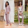 imageEkouaer Womens Pajama Sets Long Sleeve Button Down 2 Piece Pjs Soft Lounge Sets Notch Collar SleepwearPink