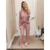 imageEkouaer Womens Pajama Sets Long Sleeve Button Down 2 Piece Pjs Soft Lounge Sets Notch Collar SleepwearPink