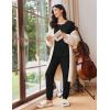imageEkouaer Womens Pajama Sets Long Sleeve Lounge Set 2 Piece Pj Sets for Women Henley Neck Casual Sleepwear Loungewear SXXLBlack