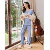 imageEkouaer Womens Pajama Sets Long Sleeve Lounge Set 2 Piece Pj Sets for Women Henley Neck Casual Sleepwear Loungewear SXXLLight Blue