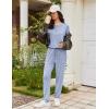 imageEkouaer Womens Pajama Sets Long Sleeve Lounge Set 2 Piece Pj Sets for Women Henley Neck Casual Sleepwear Loungewear SXXLLight Blue
