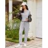 imageEkouaer Womens Pajama Sets Long Sleeve Lounge Set 2 Piece Pj Sets for Women Henley Neck Casual Sleepwear Loungewear SXXLLight Grey