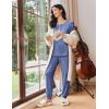 imageEkouaer Womens Pajama Sets Long Sleeve Lounge Set 2 Piece Pj Sets for Women Henley Neck Casual Sleepwear Loungewear SXXLNavy Blue