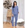 imageEkouaer Womens Pajama Sets Long Sleeve Lounge Set 2 Piece Pj Sets for Women Henley Neck Casual Sleepwear Loungewear SXXLNavy Blue