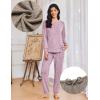 imageEkouaer Womens Pajama Sets Long Sleeve Lounge Set 2 Piece Pj Sets for Women Henley Neck Casual Sleepwear Loungewear SXXLPurple