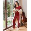 imageEkouaer Womens Pajama Sets Long Sleeve Lounge Set 2 Piece Pj Sets for Women Henley Neck Casual Sleepwear Loungewear SXXLRed and Black Plaid