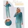 imageEkouaer Womens Pajama Sets Pleated Tops with Long Pants Lounge Set Long Sleeve Fall Sleepwear Ladies Pjs SXXLGreen Leaves
