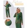 imageEkouaer Womens Pajama Sets Pleated Tops with Long Pants Lounge Set Long Sleeve Fall Sleepwear Ladies Pjs SXXLSage Folk Print
