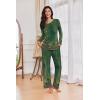 imageEkouaer Womens Pajama Sets Pleated Tops with Long Pants Lounge Set Long Sleeve Fall Sleepwear Ladies Pjs SXXLSage Folk Print