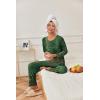 imageEkouaer Womens Pajama Sets Pleated Tops with Long Pants Lounge Set Long Sleeve Fall Sleepwear Ladies Pjs SXXLSage Folk Print