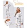 imageEkouaer Womens Pajama Sets Pleated Tops with Long Pants Lounge Set Long Sleeve Fall Sleepwear Ladies Pjs SXXLWhite Floral