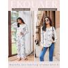 imageEkouaer Womens Pajama Sets Pleated Tops with Long Pants Lounge Set Long Sleeve Fall Sleepwear Ladies Pjs SXXLWhite Floral