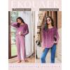 imageEkouaer Womens Pajama Sets Pleated Tops with Long Pants Lounge Set Long Sleeve Fall Sleepwear Ladies Pjs SXXLWine Ombre Leaves