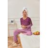 imageEkouaer Womens Pajama Sets Pleated Tops with Long Pants Lounge Set Long Sleeve Fall Sleepwear Ladies Pjs SXXLWine Ombre Leaves