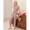 imageEkouaer Womens Pajama Sets Short Sleeve Lounge Sets for Women Printed Jogger Pajama Set 2 Piece Pj Sets With Pockets SXXLStriped Teddy Bear