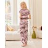 imageEkouaer Womens Pajama Sets Short Sleeve Lounge Sets for Women Printed Jogger Pajama Set 2 Piece Pj Sets With Pockets SXXLStriped Teddy Bear