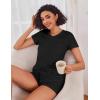 imageEkouaer Womens Pajama Sets Short Sleeve Pajamas for Women Sets Soft Lounge Sets Casual V Neck Sleepwear PJSBlack
