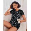 imageEkouaer Womens Pajama Sets Short Sleeve Pajamas for Women Sets Soft Lounge Sets Casual V Neck Sleepwear PJSBlack Moon Star