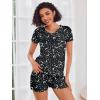 imageEkouaer Womens Pajama Sets Short Sleeve Pajamas for Women Sets Soft Lounge Sets Casual V Neck Sleepwear PJSBlack Moon Star