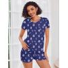 imageEkouaer Womens Pajama Sets Short Sleeve Pajamas for Women Sets Soft Lounge Sets Casual V Neck Sleepwear PJSBlue Moon