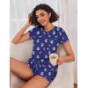 imageEkouaer Womens Pajama Sets Short Sleeve Pajamas for Women Sets Soft Lounge Sets Casual V Neck Sleepwear PJSBlue Moon