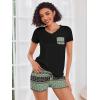 imageEkouaer Womens Pajama Sets Short Sleeve Pajamas for Women Sets Soft Lounge Sets Casual V Neck Sleepwear PJSBoho Vintage
