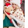 imageEkouaer Womens Pajama Sets Short Sleeve Pajamas for Women Sets Soft Lounge Sets Casual V Neck Sleepwear PJSChampagne Christmas Teddy