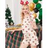 imageEkouaer Womens Pajama Sets Short Sleeve Pajamas for Women Sets Soft Lounge Sets Casual V Neck Sleepwear PJSChampagne Christmas Teddy