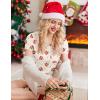 imageEkouaer Womens Pajama Sets Short Sleeve Pajamas for Women Sets Soft Lounge Sets Casual V Neck Sleepwear PJSChampagne Christmas Teddy