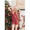imageEkouaer Womens Pajama Sets Short Sleeve Pajamas for Women Sets Soft Lounge Sets Casual V Neck Sleepwear PJSRed Christmas Teddy