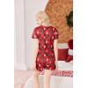 imageEkouaer Womens Pajama Sets Short Sleeve Pajamas for Women Sets Soft Lounge Sets Casual V Neck Sleepwear PJSRed Christmas Teddy
