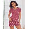 imageEkouaer Womens Pajama Sets Short Sleeve Pajamas for Women Sets Soft Lounge Sets Casual V Neck Sleepwear PJSRed Star