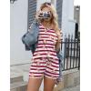 imageEkouaer Womens Pajama Sets Short Sleeve Pajamas for Women Sets Soft Lounge Sets Casual V Neck Sleepwear PJSRed Striped Teddy