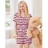 imageEkouaer Womens Pajama Sets Short Sleeve Pajamas for Women Sets Soft Lounge Sets Casual V Neck Sleepwear PJSRed Striped Teddy