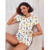 imageEkouaer Womens Pajama Sets Short Sleeve Pajamas for Women Sets Soft Lounge Sets Casual V Neck Sleepwear PJSWestern Cactus