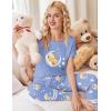 imageEkouaer Womens Pajamas Set 2 Piece Lounge Pj Set Short Sleeve Sleepwear Tops with Joggers Pants Loungewear Print NightwearBlue Teddy