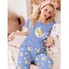 imageEkouaer Womens Pajamas Set 2 Piece Lounge Pj Set Short Sleeve Sleepwear Tops with Joggers Pants Loungewear Print NightwearBlue Teddy