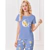 imageEkouaer Womens Pajamas Set 2 Piece Lounge Pj Set Short Sleeve Sleepwear Tops with Joggers Pants Loungewear Print NightwearBlue Teddy