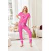 imageEkouaer Womens Pajamas Set 2 Piece Lounge Pj Set Short Sleeve Sleepwear Tops with Joggers Pants Loungewear Print NightwearHot Leopard Print