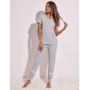 imageEkouaer Womens Pajamas Set 2 Piece Lounge Pj Set Short Sleeve Sleepwear Tops with Joggers Pants Loungewear Print NightwearLight Grey2