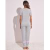 imageEkouaer Womens Pajamas Set 2 Piece Lounge Pj Set Short Sleeve Sleepwear Tops with Joggers Pants Loungewear Print NightwearLight Grey2