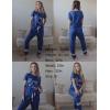 imageEkouaer Womens Pajamas Set 2 Piece Lounge Pj Set Short Sleeve Sleepwear Tops with Joggers Pants Loungewear Print NightwearNavy