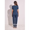 imageEkouaer Womens Pajamas Set 2 Piece Lounge Pj Set Short Sleeve Sleepwear Tops with Joggers Pants Loungewear Print NightwearNavy