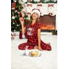 imageEkouaer Womens Pajamas Set 2 Piece Lounge Pj Set Short Sleeve Sleepwear Tops with Joggers Pants Loungewear Print NightwearPattern1red Plaid