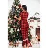 imageEkouaer Womens Pajamas Set 2 Piece Lounge Pj Set Short Sleeve Sleepwear Tops with Joggers Pants Loungewear Print NightwearPattern1red Plaid