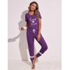 imageEkouaer Womens Pajamas Set 2 Piece Lounge Pj Set Short Sleeve Sleepwear Tops with Joggers Pants Loungewear Print NightwearPattern2