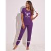 imageEkouaer Womens Pajamas Set 2 Piece Lounge Pj Set Short Sleeve Sleepwear Tops with Joggers Pants Loungewear Print NightwearPattern2
