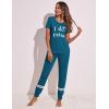 imageEkouaer Womens Pajamas Set 2 Piece Lounge Pj Set Short Sleeve Sleepwear Tops with Joggers Pants Loungewear Print NightwearPattern3